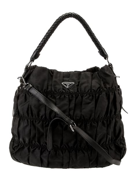 prada tessuto galfre nylon hobo|Prada hobos for sale.